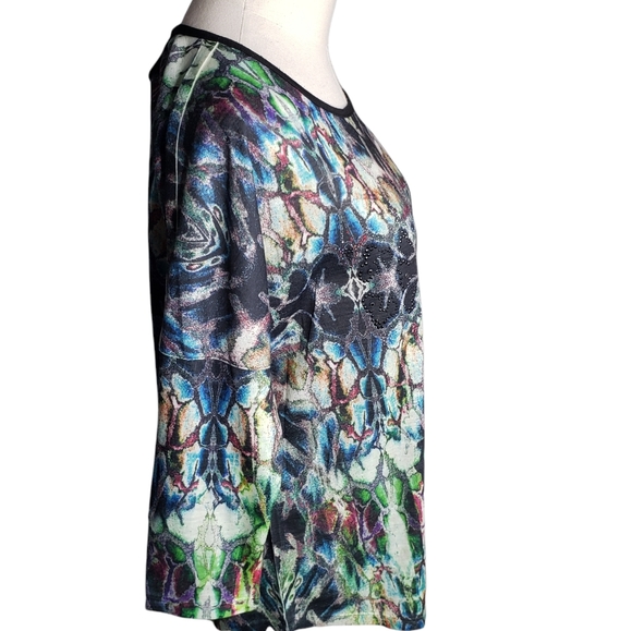 Embellished scoopneck top NWT keyhole back with chain Goth Witchy ♡ - Picture 11 of 12
